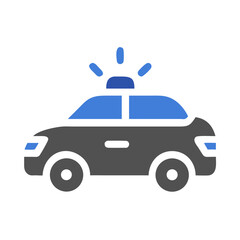 Police Car Icon Illustration: Emergency Vehicle, Law Enforcement