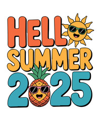 Tropical Hello Summer Illustration