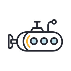 Obraz premium Cute Cartoon Submarine Illustration on Black Background for Children and Design