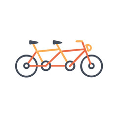 Fototapeta premium Vector Tandem Bicycle Illustration: Two-Person Bike for Recreation and Travel