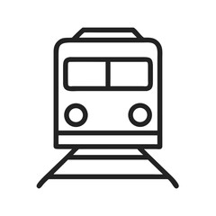 Train Icon on Black Background, Public Transport, Commuting Symbol
