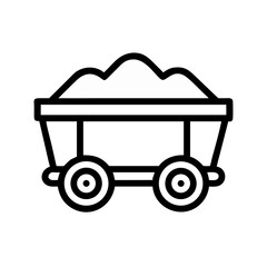 Minimalist Mountain Range Icon on Black Background for Graphic Design