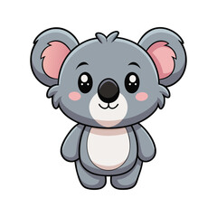 Adorable cartoon koala in blue outfit vector illustration isolated on white background