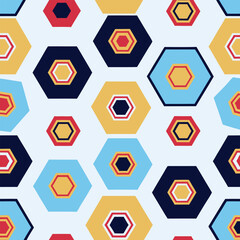 Colorful hexagon geometric pattern vector background design for fabric textile and wallpaper