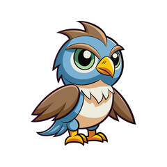 Fototapeta premium Adorable falcon character with a friendly expression Vector illustration isolated on white background
