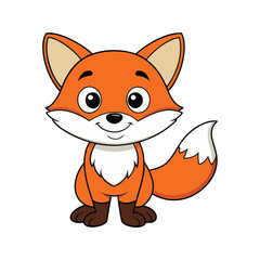 Obraz premium Adorable fox mascot design with a cheerful smile Vector illustration isolated on white background