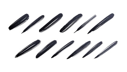 Obraz premium Collection of hand-drawn black brush strokes isolated on white background