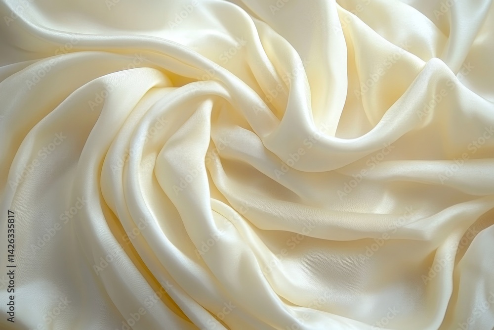 Poster soft white fabric drapes elegantly across a surface, highlighting its smooth texture and subtle shee