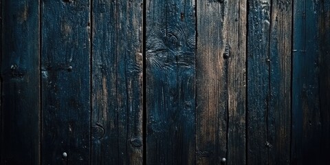 Obraz premium Dark Teal and Brown Weathered Vertical Wooden Planks Texture