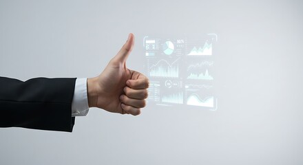 Positive business analytics representation with successful data insights and agreement