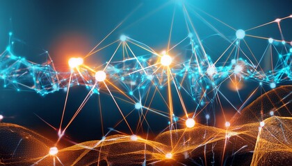 Fototapeta premium Abstract Network Connections Digital Data Flow Visualization