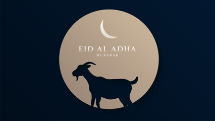 Eid-Al-Adha Mubakar Islamic Festival Background Design Template. Eid al adha mubarak Greetings Background. abstract Vector Illustration for greeting card, poster and banner.	