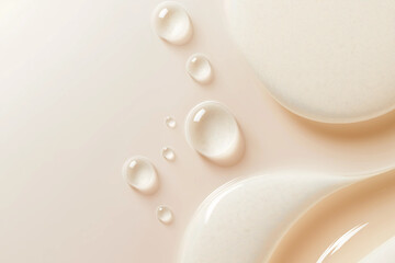 Hydrating Cream Texture: Close Up with Water Droplets
