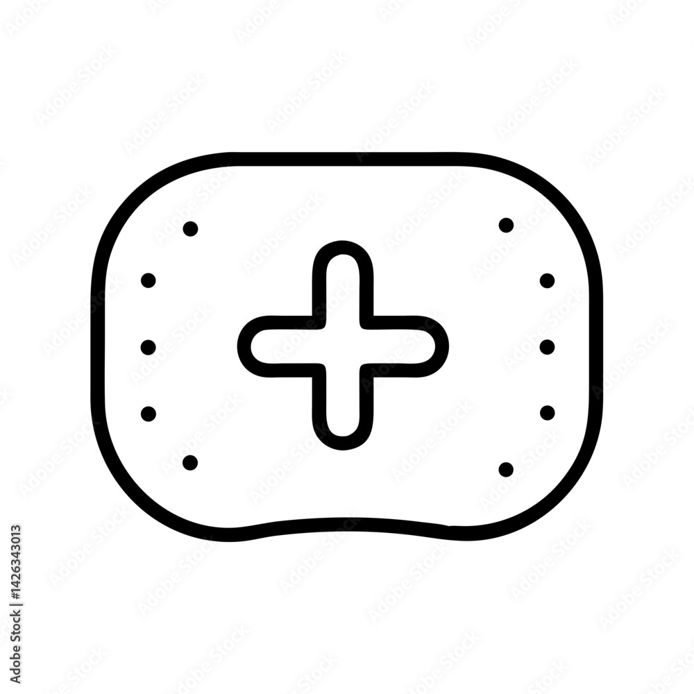 Poster plus icon in minimalist style on a simple background