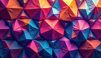 Obraz premium Intricate tessellation of geometric shapes in vibrant hues , design element, pattern design