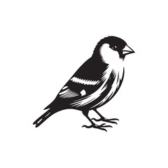 Obraz premium Charming American Goldfinch Silhouette Vector - Vibrant Bird Design Perfect for Nature Art - Minimalist American Goldfinch Illustration.