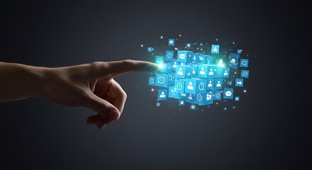 Digital connection initiated by a touch, triggering a network of communication