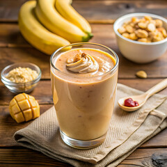 Peanut butter and banana smoothie for a creamy and protein-packed drink