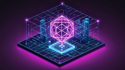 Cybernetic Gemstone Digital Circuitry, Network, Data, Processing