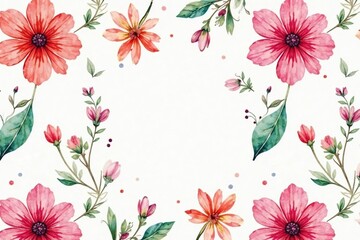 Obraz premium Delicate watercolor flower design, endless repeat , delicate, summer, vibrant