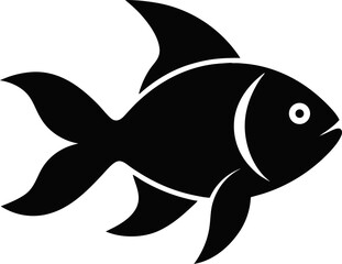 Goldfish icon Silhouette vector on transparent background