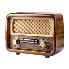 Vintage radio isolated on white background