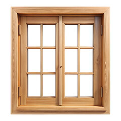 Fototapeta premium Wooden window isolated on white background