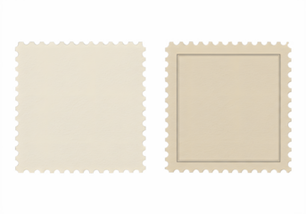 Blank postage stamp clean postage stamp isolated on transparent background