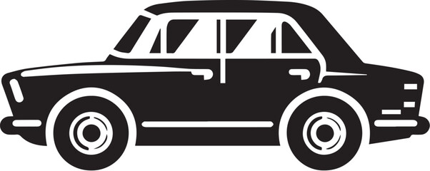 Naklejka premium black and white car silhouette