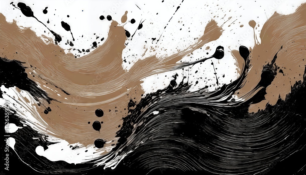 Poster vibrant vector ink texture from at swirling patterns of dark and bright inks blend to form a strikin