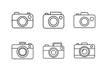 camera icon vector line art illustration