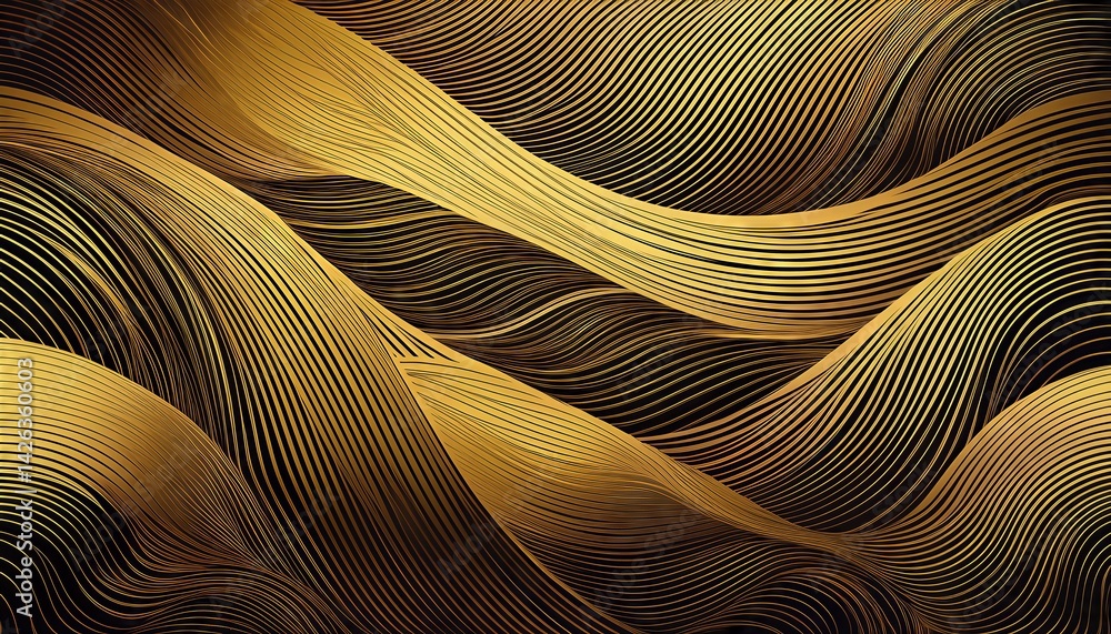 Poster golden abstract wave pattern in a luxurious vector art backdrop an elegant and sophisticated swirl o
