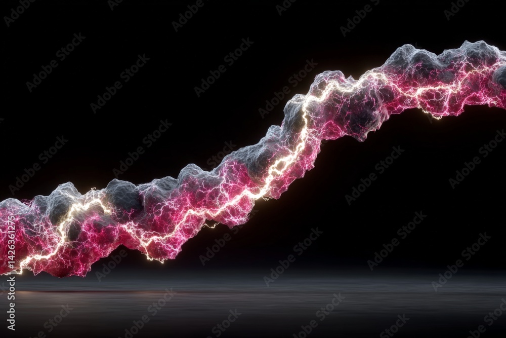 Poster dynamic electric arc in abstract form showcasing vibrant colors and intricate textures