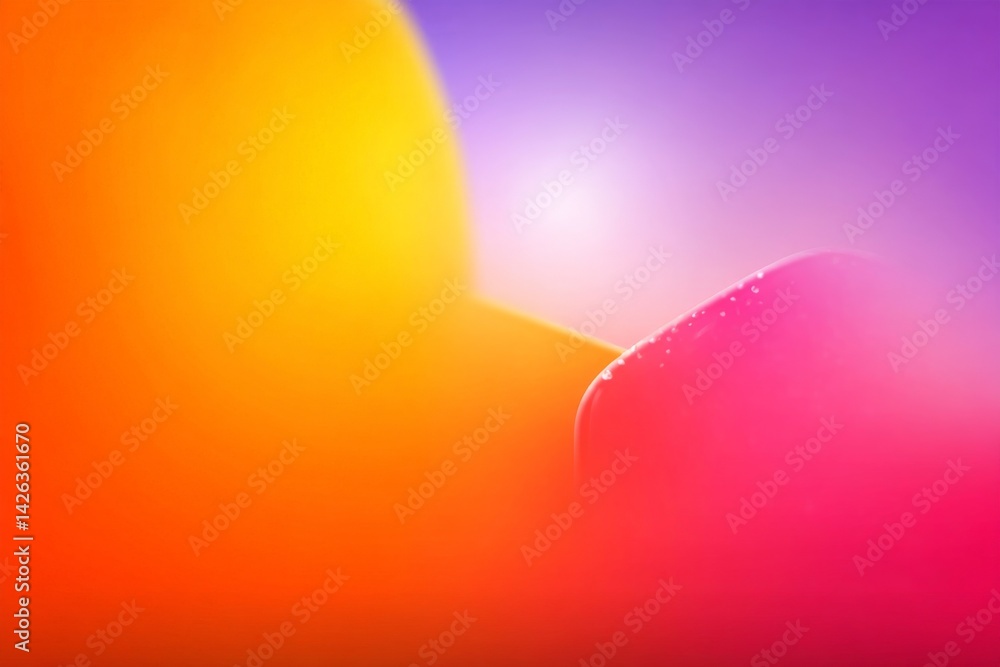 Poster vibrant abstract shapes in warm colors create a dreamy atmosphere during a sunset in a modern artist