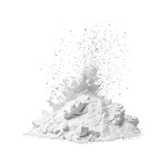 White Powder Explosion on Transparent Background