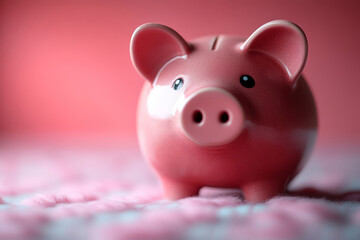 Piggy Bank on Pastel Background Symbolizing Money Saving and Financial Planning with Boston-Inspired Color Scheme