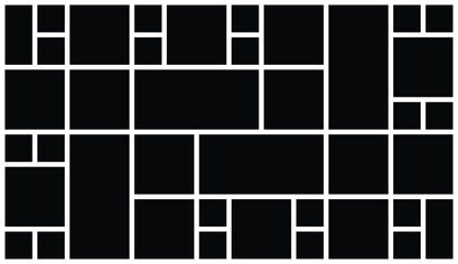 Modern photo collage grid template. Background and mosaic frame layout. This versatile picture collage with mood board.