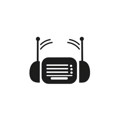 A stylized illustration of headphones emitting sound waves, symbolizing music enjoyment and audio technology in a minimalist design , isolated on white or transparent png