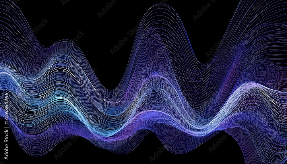 Poster abstract blueviolet wave dynamics in a striking musicinspired artwork a vivid exploration of sound a