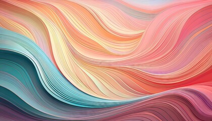 Vibrant Abstract Background with Curved Lines and Pastel Hues A Whimsical Journey through a Dreamy Palette at Dusk