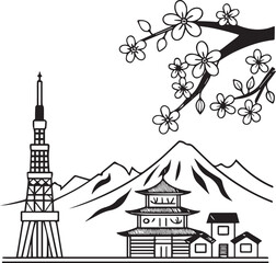 Fototapeta premium vector illustration of a japanese 