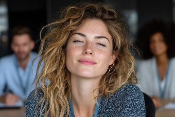 Office Worker Sitting Still in a Daze After Making a Mistake