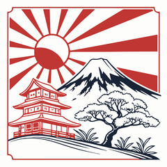 vector illustration of a japanese 