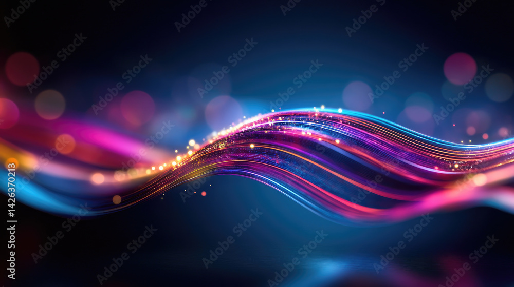 Poster streaming data flow analysis futuristic holographic environment information visualization transparen