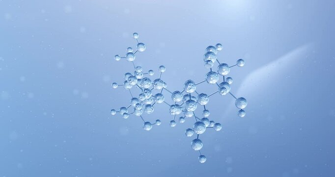 Dextrin rotating molecular structure, 3d model of e1400