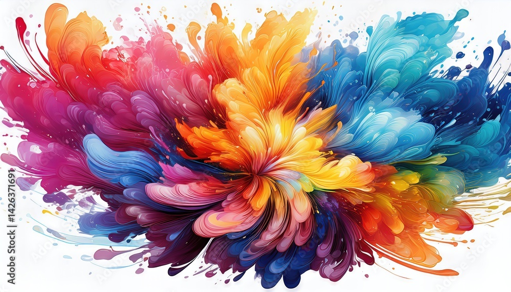Aufkleber vivid explosion of hues a stunning abstraction of dynamic colors and textures in an isolated scene, 