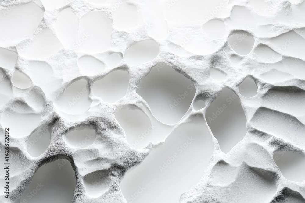 Poster patterns of snow on a winter landscape showcasing unique formations in gentle light during midday