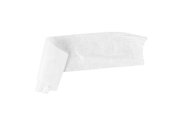 white crumpled sticky tape isolated on white or transparent png