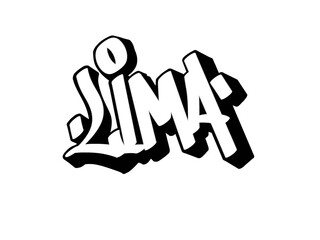 LIMA city name sprayed graffiti calligraphy isolated style