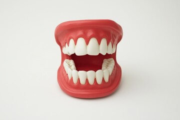 Naklejka premium Macro image of the mouth of a child missing two front teeth, the incisors